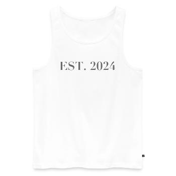 EST. 2024 - Men's Premium Organic Tank Top - white - Front - AI Model Male 178 light (178cm)