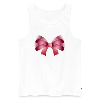 Elegant bow in pink - Men's Premium Organic Tank Top - white - Front - AI Model Male 178 light (178cm)
