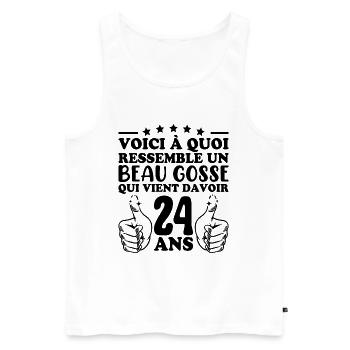 24 Years Old Gift Idea Humor Birthday Handsome Kid - Men's Premium Organic Tank Top - white - Front - Michal (187cm)