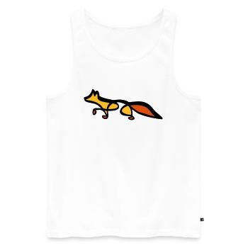 Fox - Line Art - Choose your colour - Männer Premium Bio Tank Top - Weiß - Vorne - AI Model Male 178 light (178cm)