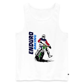 Enduro - Männer Premium Bio Tank Top - Weiß - Vorne - AI Model Male 178 light (178cm)