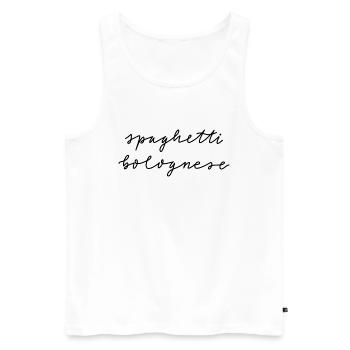 Spaghetti Bolognese Handgeschrieben Pasta Nudeln - Männer Premium Bio Tank Top - Weiß - Vorne - AI Model Male 178 light (178cm)