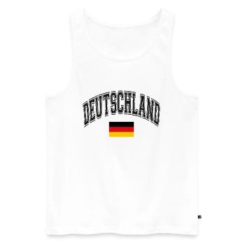 Deutschland - Männer Premium Bio Tank Top - Weiß - Vorne - Michal (187cm)