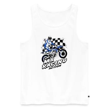 Supercross - Moto Cross - Motocross - Männer Premium Bio Tank Top - Weiß - Vorne - Michal (187cm)