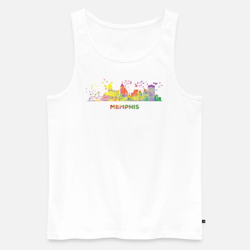 Memphean Skyline Memphis - Männer Premium Bio Tank Top - Weiß