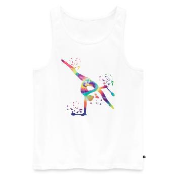 Gymnastin Mit Clubs Rhythmische Gymnastik - Männer Premium Bio Tank Top - Weiß - Vorne - Michal (187cm)