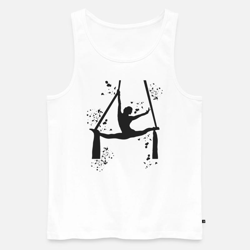 Vertikaltuch Luftakrobatik Aerial Silk - Männer Premium Bio Tank Top - Weiß