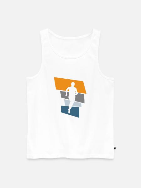Marathonläufer - Männer Premium Bio Tank Top - Weiß