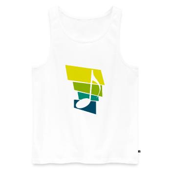 music - Men's Premium Organic Tank Top - white - Front - AI Model Male 178 light (178cm)