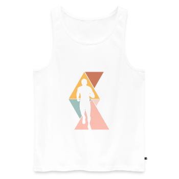 Run - Men's Premium Organic Tank Top - white - Front - AI Model Male 178 light (178cm)