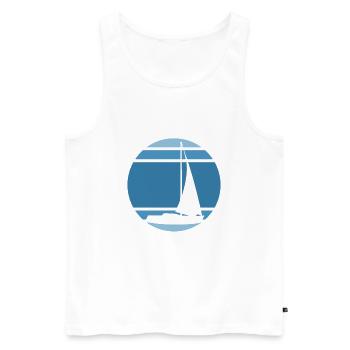 Sailing ship - Men's Premium Organic Tank Top - white - Front - Michal (187cm)