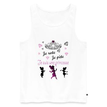 Princesse. Je suis une princesse. - Débardeur bio Premium Homme - blanc - Devant - AI Model Male 178 light (178cm)