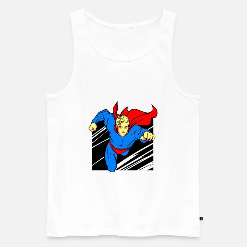 Superheld - Männer Premium Bio Tank Top - Weiß