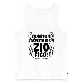 Questo è l'aspetto di un Zio figo Miglior Zio del - Männer Premium Bio Tank Top - Weiß - Vorne - Michal (187cm)