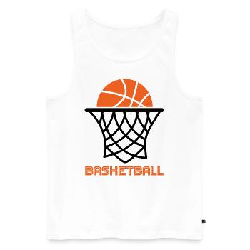 Basketball Basketballer - Männer Premium Bio Tank Top - Weiß - Vorne - Michal (187cm)