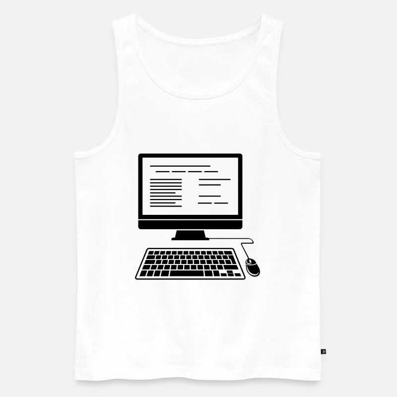 PC Desktop Computer - Männer Premium Bio Tank Top - Weiß