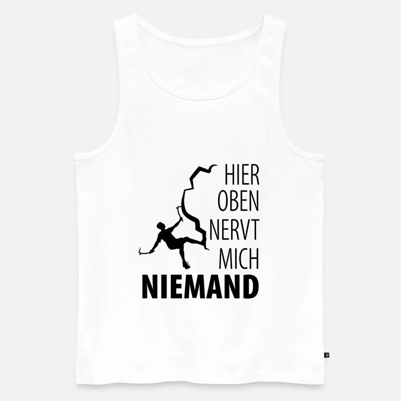 Eisklettern Eiskletterer Eispickel - Männer Premium Bio Tank Top - Weiß