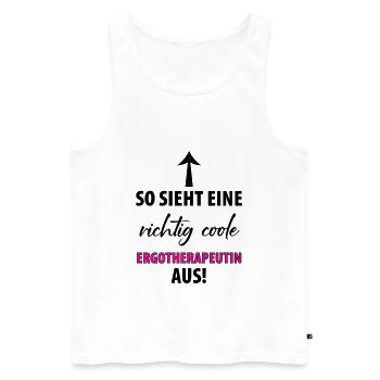 ERGOTHERAPEUTIN ERGOTHERAPIE - Männer Premium Bio Tank Top - Weiß - Vorne - Michal (187cm)