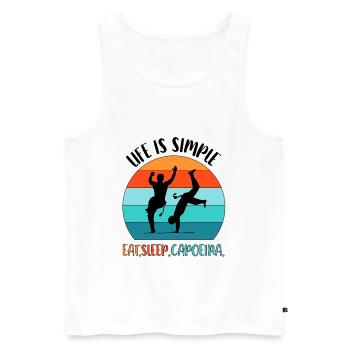 Capoeira - Débardeur bio Premium Homme - blanc - Devant - AI Model Male 178 light (178cm)