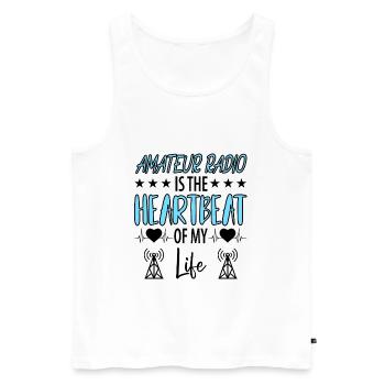 Amateur Radio Radio Radio Radio Radio Amateur Vintage - Débardeur bio Premium Homme - blanc - Devant - AI Model Male 178 light (178cm)