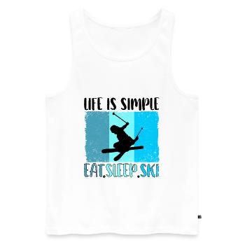 Ski ski Skieurs Vacances au ski - Débardeur bio Premium Homme - blanc - Devant - Michal (187cm)