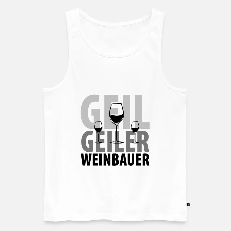 Winzer Weinbauer - Männer Premium Bio Tank Top - Weiß