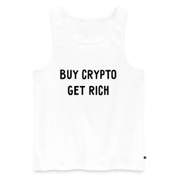 Crypto rich - Männer Premium Bio Tank Top - Weiß - Vorne - AI Model Male 178 light (178cm)