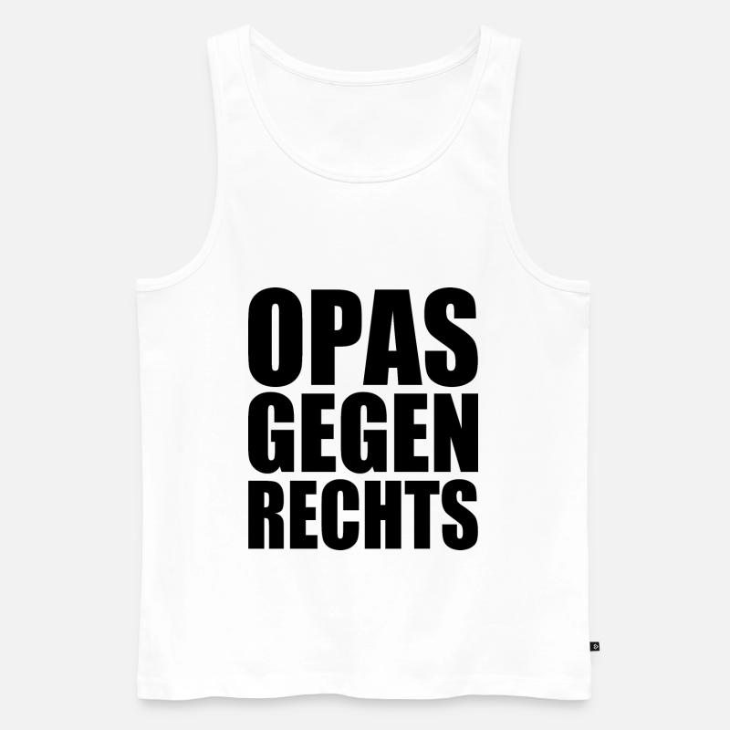Opas gegen rechts - Männer Premium Bio Tank Top - Weiß