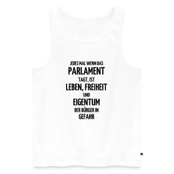 Freiheit Libertär staat eigentum politik geschenk - Männer Premium Bio Tank Top - Weiß - Vorne - Michal (187cm)