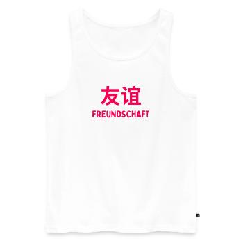 Freundschaft weisheit asien china schriftzug - Männer Premium Bio Tank Top - Weiß - Vorne - Michal (187cm)