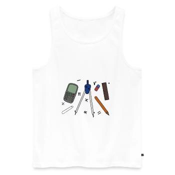 Prof de maths - Débardeur bio Premium Homme - blanc - Devant - AI Model Male 178 light (178cm)