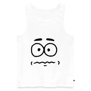 Emoji nervous sketch black - Men's Premium Organic Tank Top - white - Front - Michal (187cm)