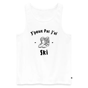 J'peux pas j'ai ski - Débardeur bio Premium Homme - blanc - Devant - Michal (187cm)