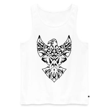 Tribal Tattoo Adler Tattoo Aztec - Männer Premium Bio Tank Top - Weiß - Vorne - AI Model Male 178 light (178cm)