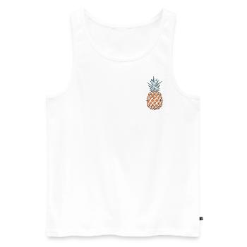 Ananas Vektor - Männer Premium Bio Tank Top - Weiß - Vorne - Michal (187cm)