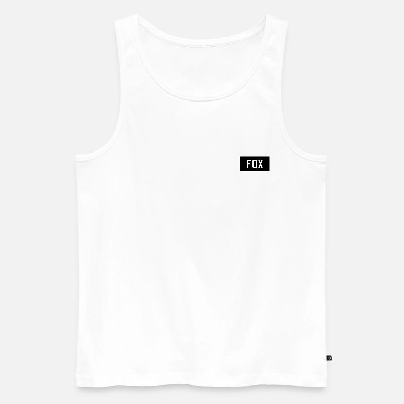 "FOX"-Patch - Männer Premium Bio Tank Top - Weiß