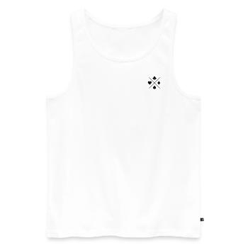 Symboles de Skat | Couleurs de la carte Minimal - Débardeur bio Premium Homme - blanc - Devant - Michal (187cm)