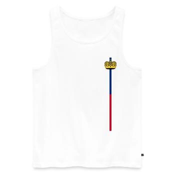 Lichtenstein Streifen - Männer Premium Bio Tank Top - Weiß - Vorne - AI Model Male 178 light (178cm)