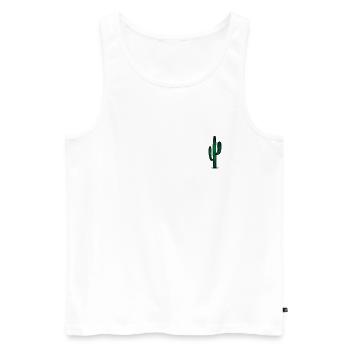 Kaktus - Männer Premium Bio Tank Top - Weiß - Vorne - AI Model Male 178 light (178cm)