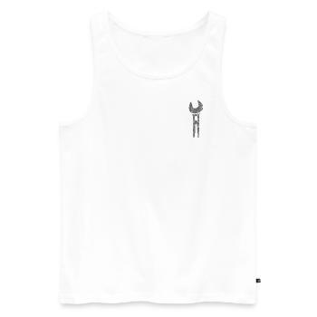 Wrench / GREY - Men's Premium Organic Tank Top - white - Front - AI Model Male 178 light (178cm)