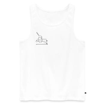 Couch-Potato - Männer Premium Bio Tank Top - Weiß - Vorne - Michal (187cm)