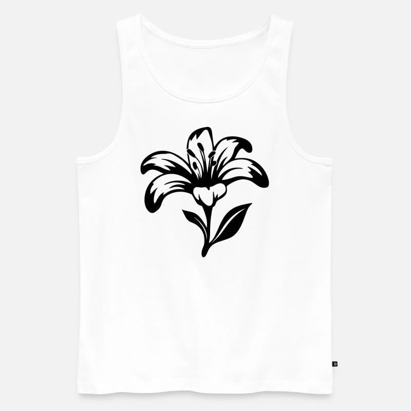 A Monochromatic Ode to Azaleas - Männer Premium Bio Tank Top - Weiß