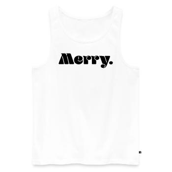 Merry. - Men's Premium Organic Tank Top - white - Front - Michal (187cm)