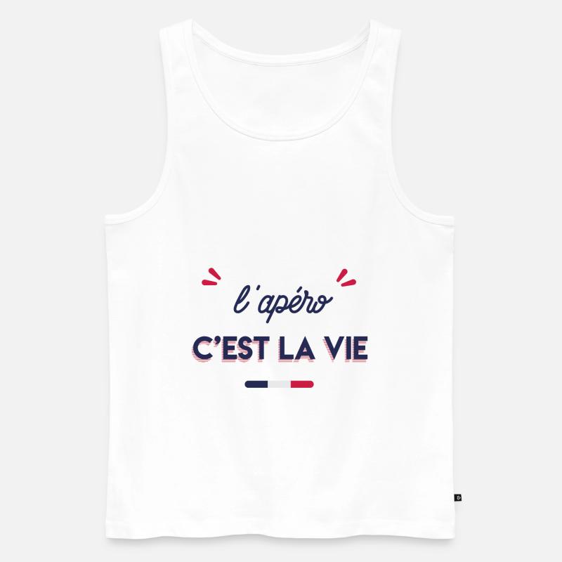 l'apéro c'est la vie - Männer Premium Bio Tank Top - Weiß