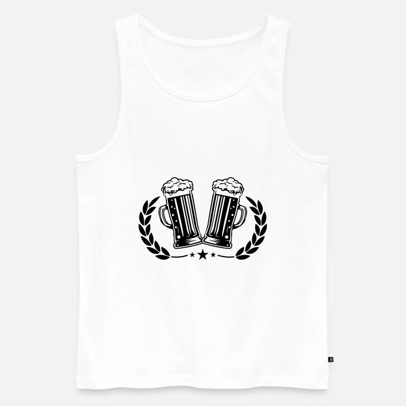 Bier Symbol kranz - Männer Premium Bio Tank Top - Weiß