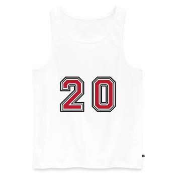 Symbole numérique 20 - Débardeur bio Premium Homme - blanc - Devant - Michal (187cm)