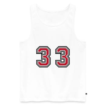33 Zahl symbol - Männer Premium Bio Tank Top - Weiß - Vorne - AI Model Male 178 light (178cm)
