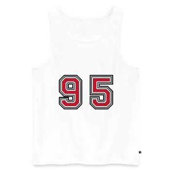 95 Symbole numérique - Débardeur bio Premium Homme - blanc - Devant - Michal (187cm)