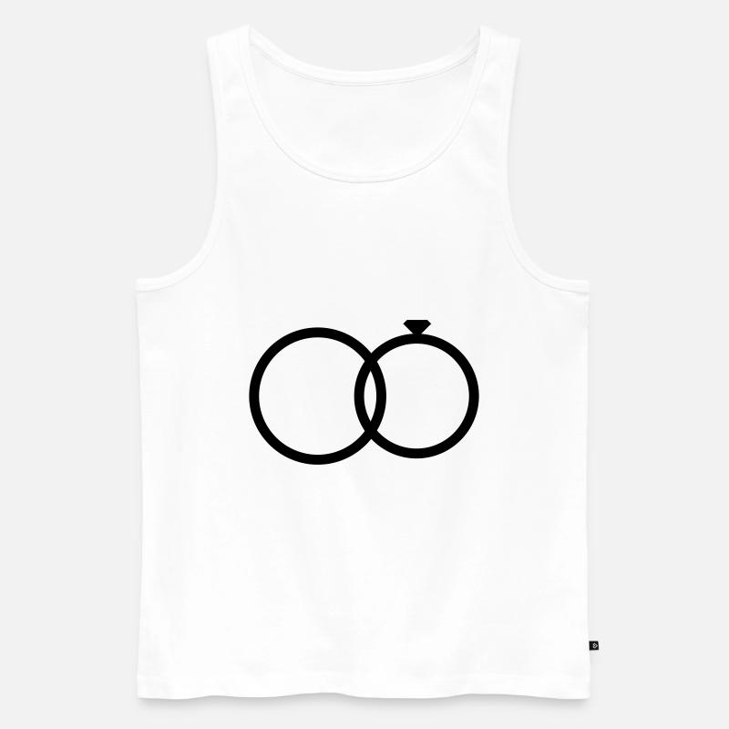 Eheringe Ring Hochzeit - Männer Premium Bio Tank Top - Weiß