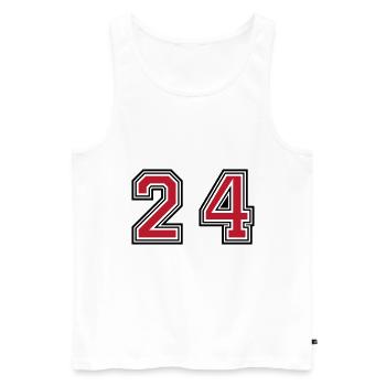 24 symboles numériques - Débardeur bio Premium Homme - blanc - Devant - Michal (187cm)